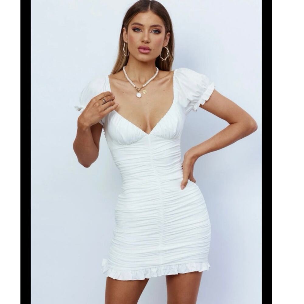 NWT hello Molly RUCH YEAH DRESS WHITE sz cs